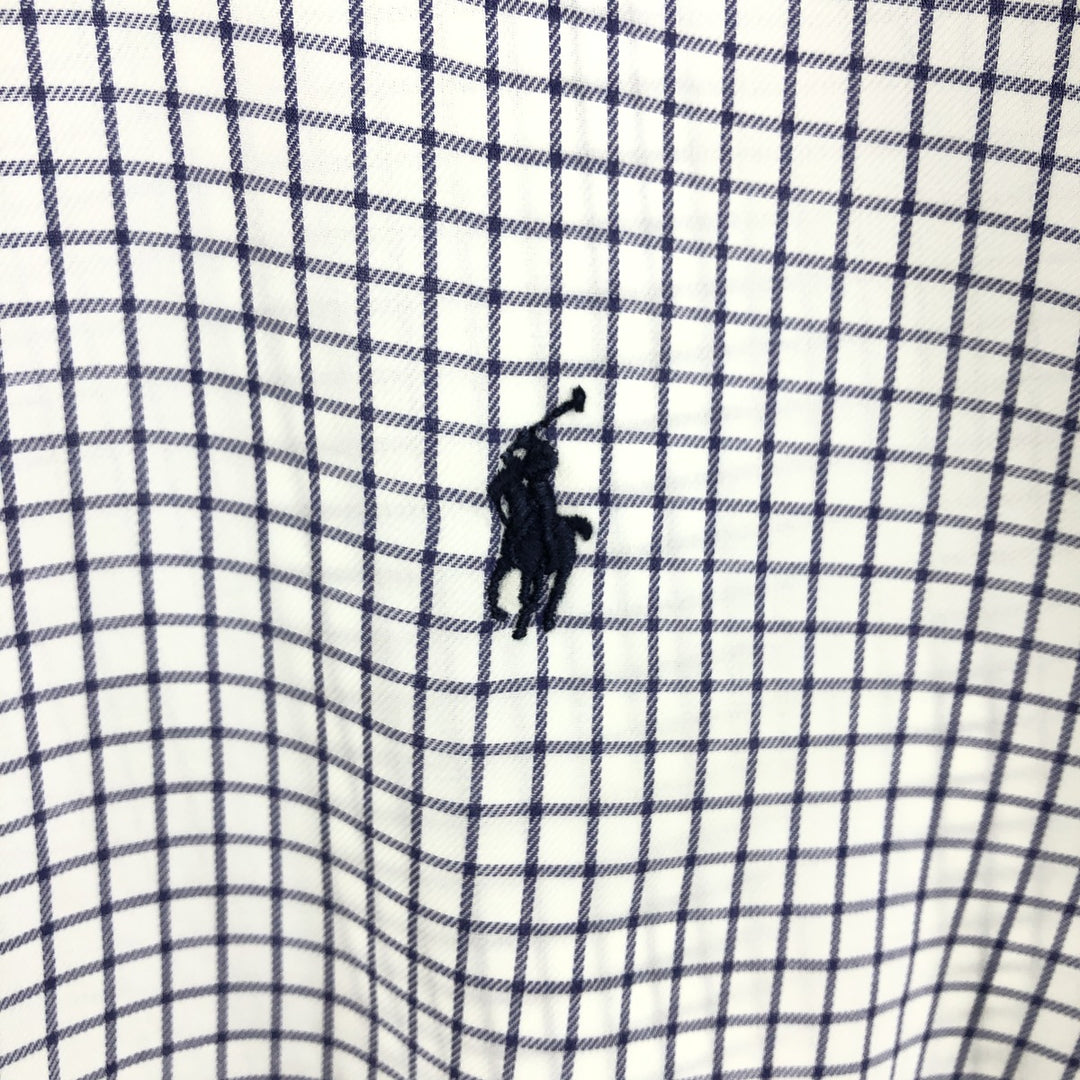 Ralph Lauren YARMOUTH Long Sleeve Button Down Check Shirt Men's XL cotton white type Vintage Second Hand