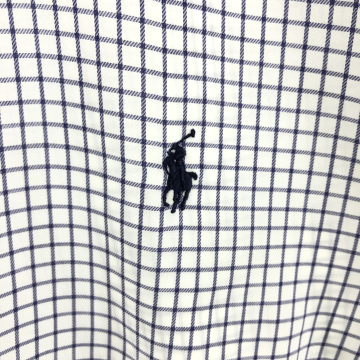 Ralph Lauren YARMOUTH Long Sleeve Button Down Check Shirt Men's XL cotton white type Vintage Second Hand