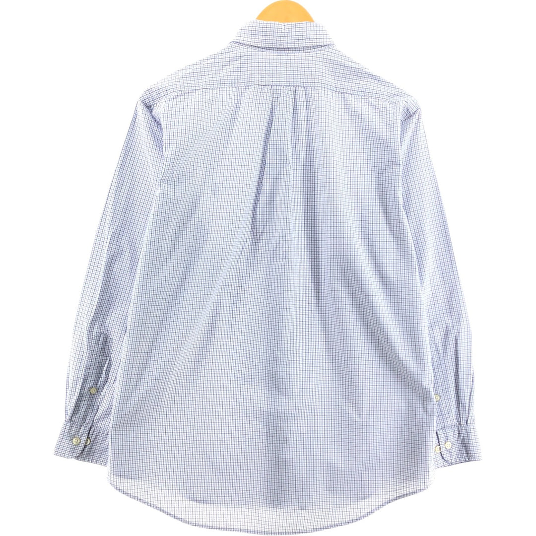 Ralph Lauren CUSTOM FIT long sleeve button down check shirt, men's size L cotton white type Vintage Second Hand