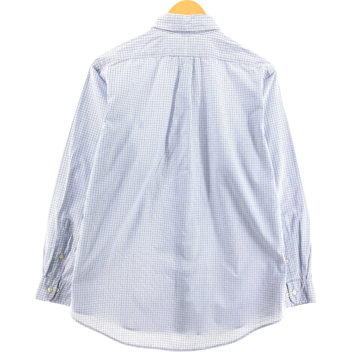 Ralph Lauren CUSTOM FIT long sleeve button down check shirt, men's size L cotton white type Vintage Second Hand