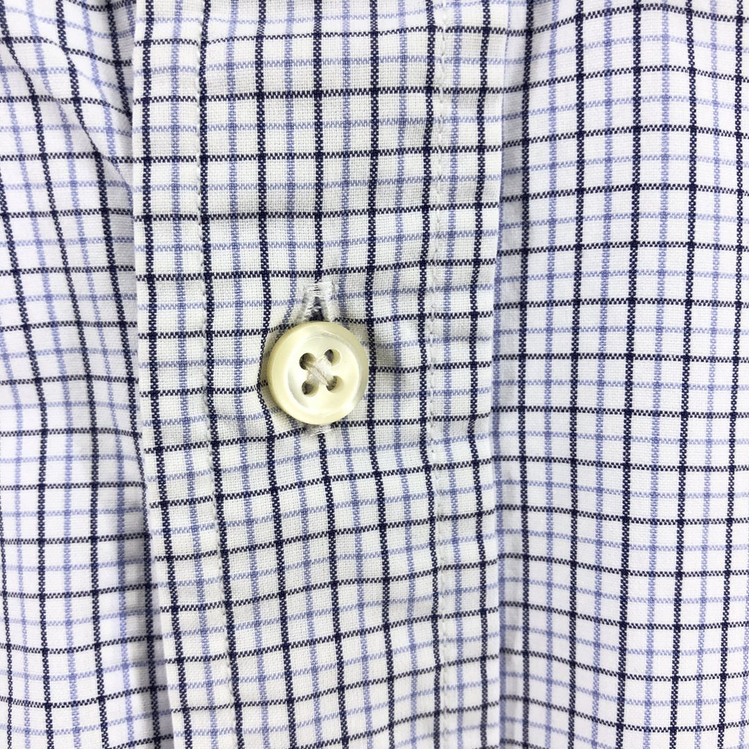 Ralph Lauren CUSTOM FIT long sleeve button down check shirt, men's size L cotton white type Vintage Second Hand