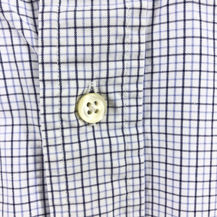 Ralph Lauren CUSTOM FIT long sleeve button down check shirt, men's size L cotton white type Vintage Second Hand