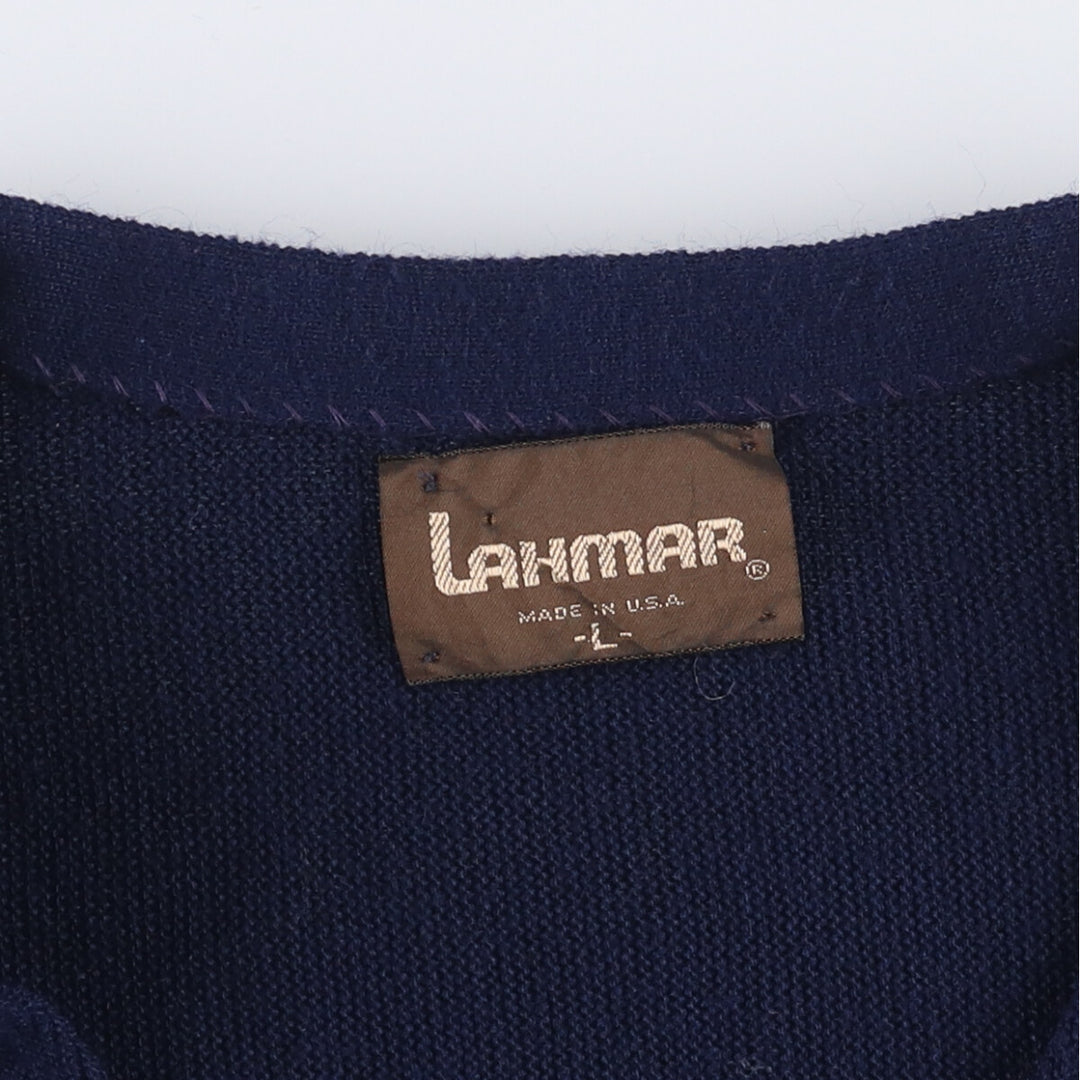 Vintage Lanmar cardigan, made in the USA, size L, men's size L unclear navy blue type Vintage Second Hand