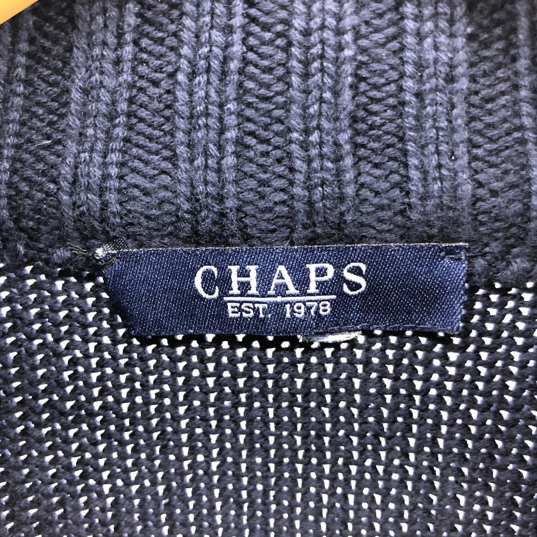 Chaps Driver's Knit Sweater, Men's Size Small unclear navy blue type Vintage Second Hand