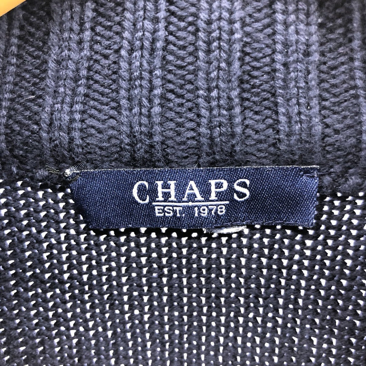 Chaps Driver's Knit Sweater, Men's Size Small unclear navy blue type Vintage Second Hand