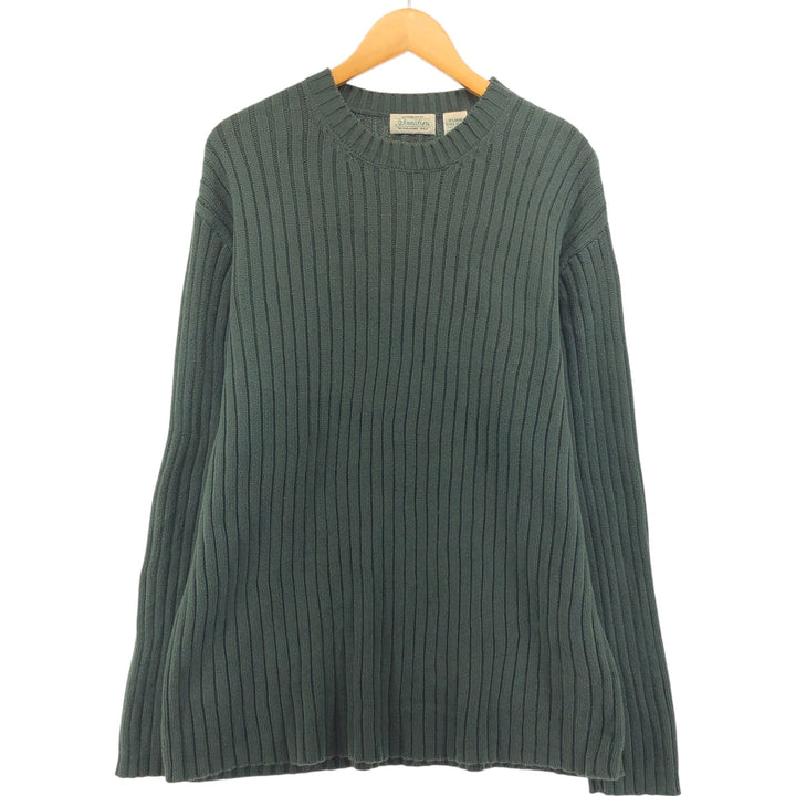 90'S St. John's Bay ribbed cotton knit sweater, men's size XL, vintage cotton green type Vintage Second Hand