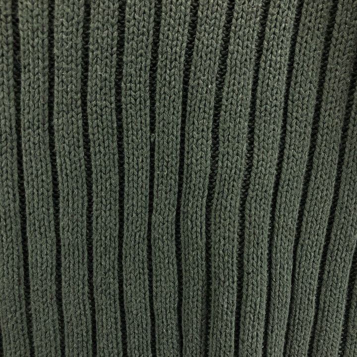 90'S St. John's Bay ribbed cotton knit sweater, men's size XL, vintage cotton green type Vintage Second Hand