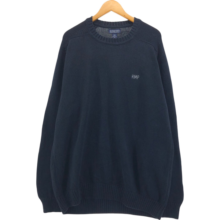LANDS'END Cotton Knit Sweater, Made in USA, Men's XL cotton navy blue type Vintage Second Hand