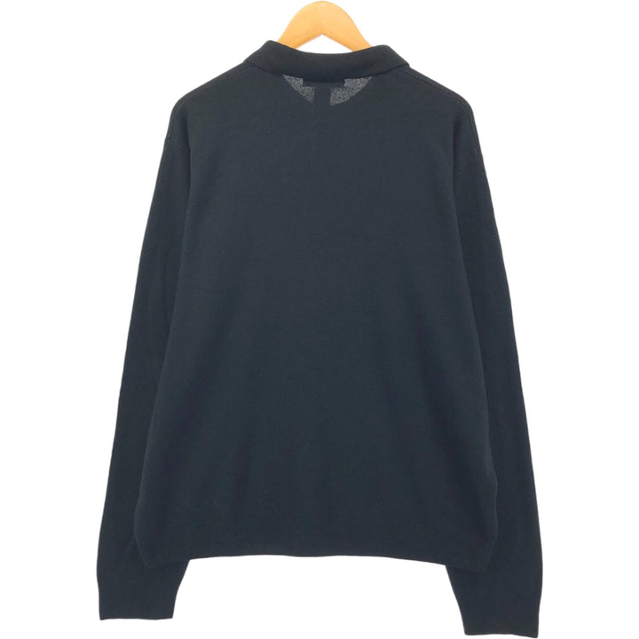 RETREAT Polo Knit Sweater, Men's Size L acrylic black type Vintage Second Hand