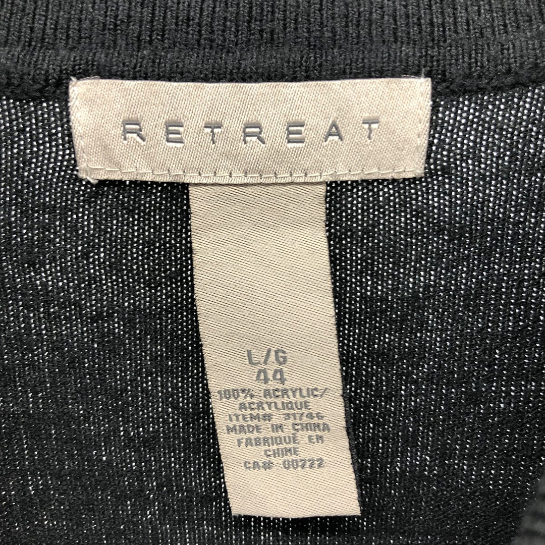 RETREAT Polo Knit Sweater, Men's Size L acrylic black type Vintage Second Hand