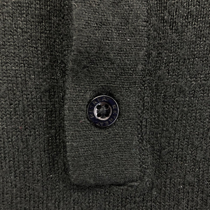 RETREAT Polo Knit Sweater, Men's Size L acrylic black type Vintage Second Hand