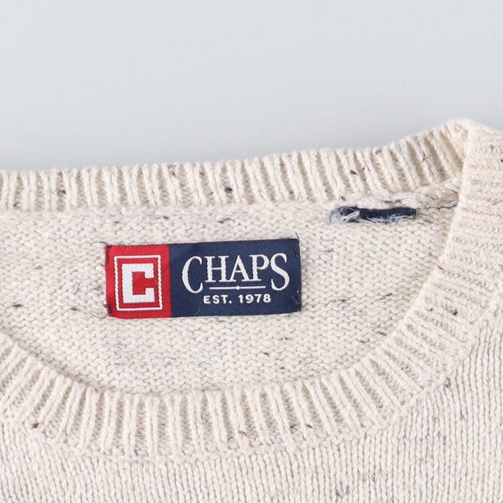 CHAPS Color Nep Cotton Knit Sweater, Men's Size XL unclear white type Vintage Second Hand