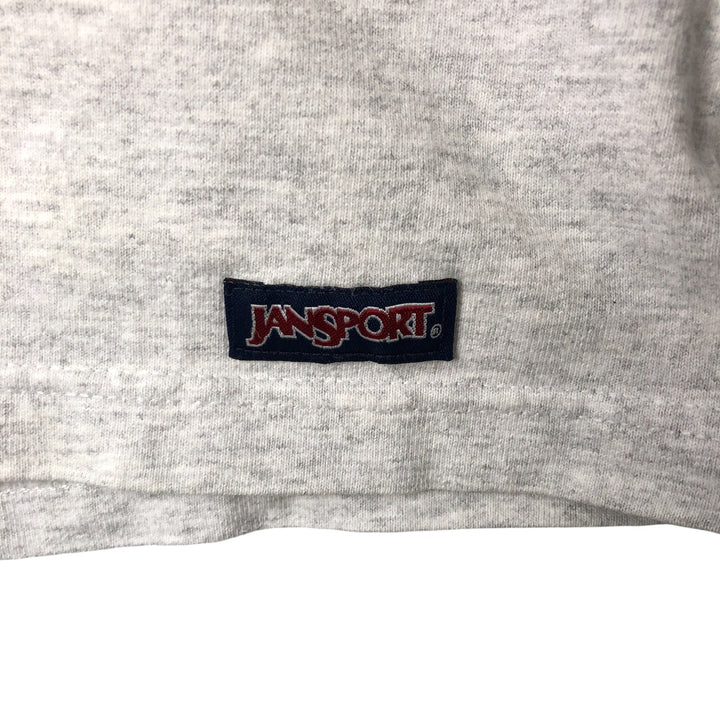 90'S Jansport College Long Sleeve T-Shirt, Made in USA, Men's L Size, Vintage cotton gray type Vintage Second Hand