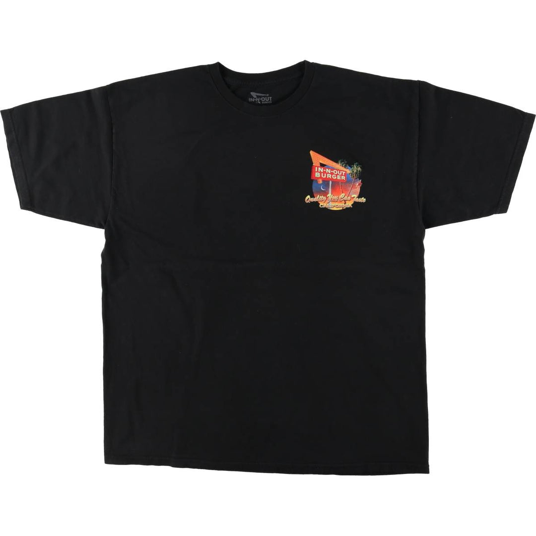 IN-N-OUT BURGER Advertising T-shirt Men's XL size cotton black type Vintage Second Hand