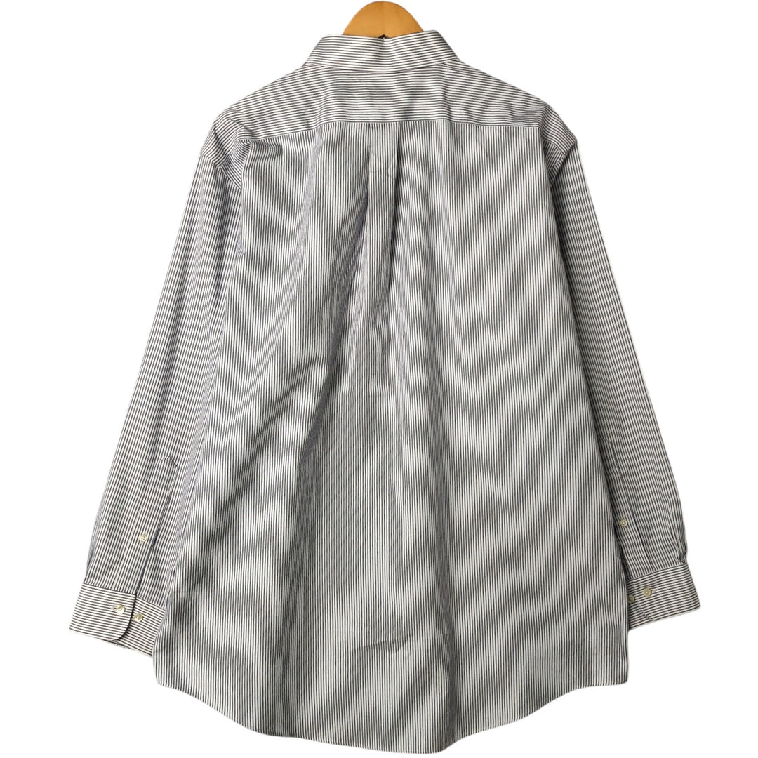 Brooks Brothers 346 Long Sleeve Cotton Striped Shirt, Men's XL cotton navy blue type Vintage Second Hand