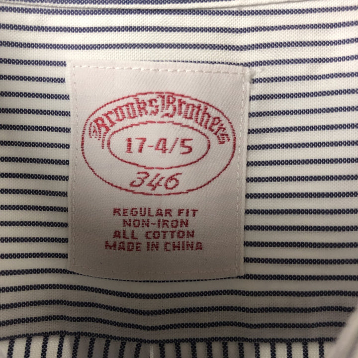 Brooks Brothers 346 Long Sleeve Cotton Striped Shirt, Men's XL cotton navy blue type Vintage Second Hand