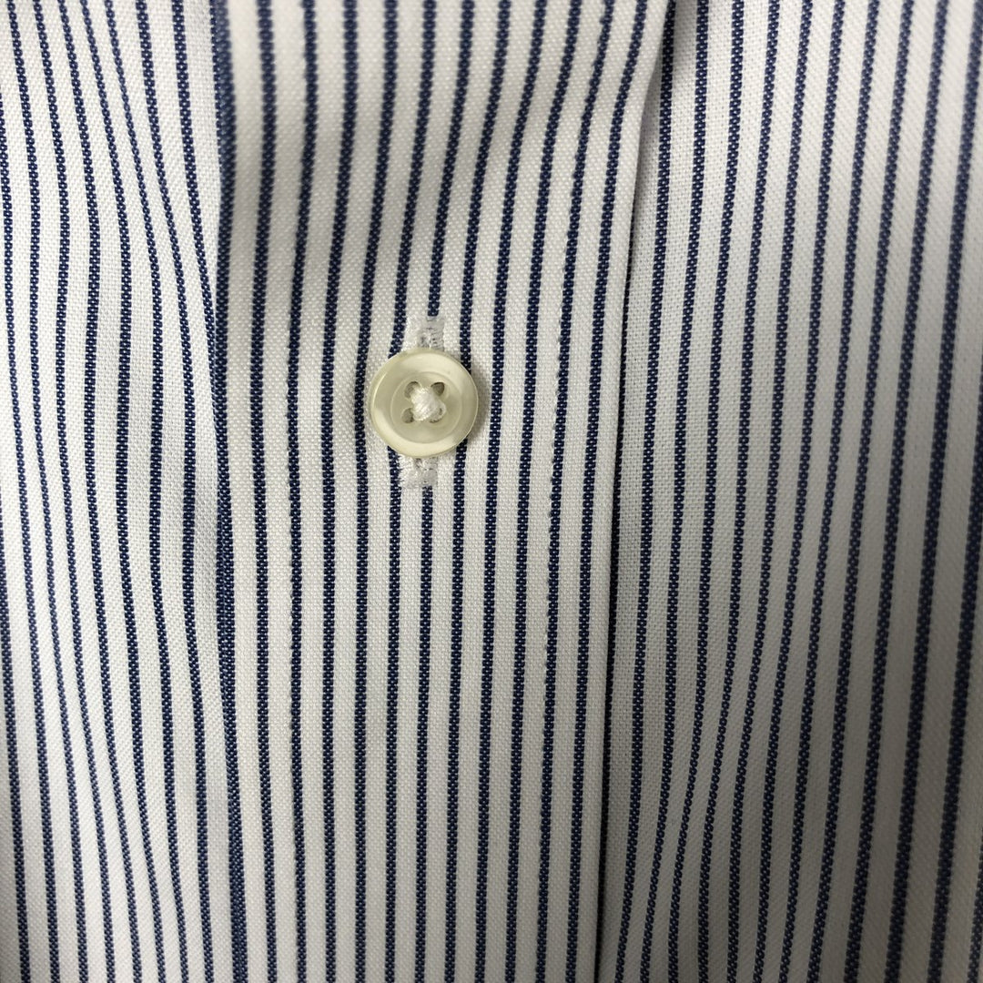 Brooks Brothers 346 Long Sleeve Cotton Striped Shirt, Men's XL cotton navy blue type Vintage Second Hand