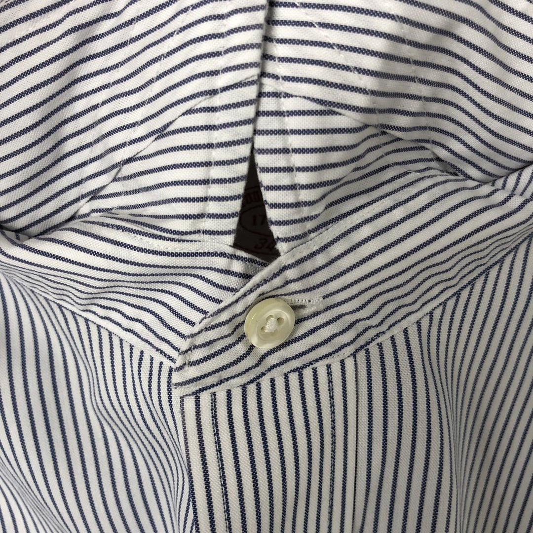 Brooks Brothers 346 Long Sleeve Cotton Striped Shirt, Men's XL cotton navy blue type Vintage Second Hand