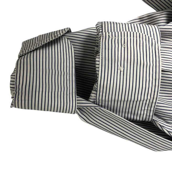 Brooks Brothers 346 Long Sleeve Cotton Striped Shirt, Men's XL cotton navy blue type Vintage Second Hand