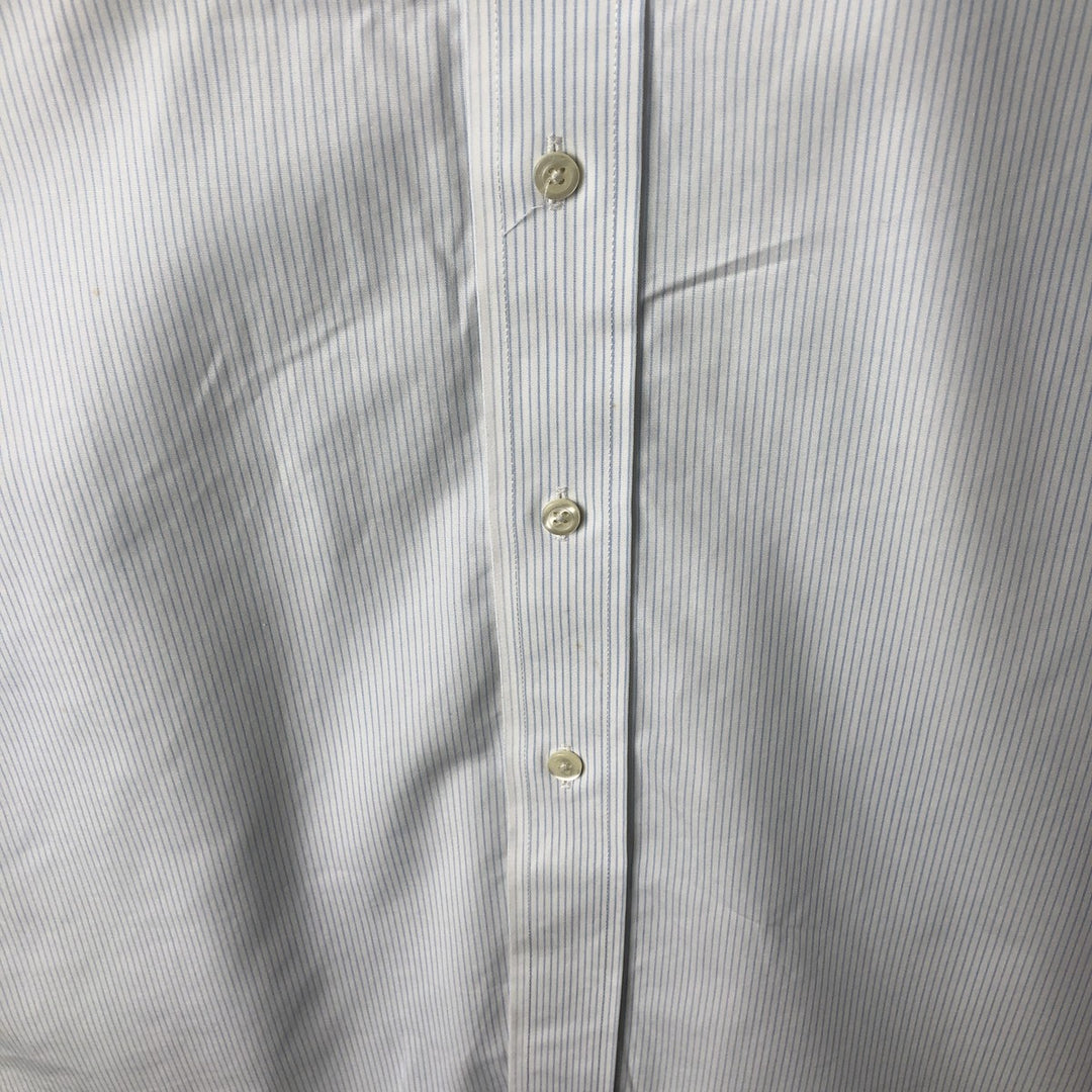 Brooks Brothers Est.1818 Long Sleeve Button-Down Striped Shirt, Men's Size L Supima Cotton Blue type light blue Vintage Second Hand