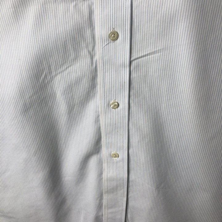 Brooks Brothers Est.1818 Long Sleeve Button-Down Striped Shirt, Men's Size L Supima Cotton Blue type light blue Vintage Second Hand