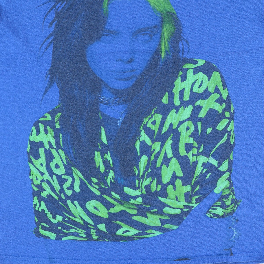 BILLIE EILISH Billie Eilish Band T-shirt Band T Men's M size cotton blue type Vintage Second Hand