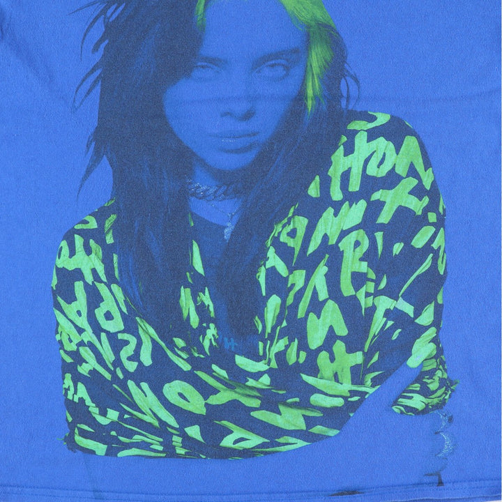 BILLIE EILISH Billie Eilish Band T-shirt Band T Men's M size cotton blue type Vintage Second Hand