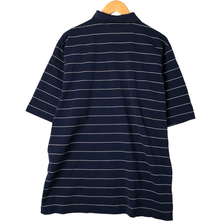 Ralph Lauren POLO GOLF Short Sleeve Striped Polo Shirt Men's XL Pima Cotton navy blue type Vintage Second Hand