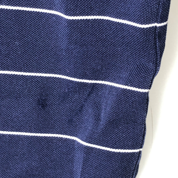 Ralph Lauren POLO GOLF Short Sleeve Striped Polo Shirt Men's XL Pima Cotton navy blue type Vintage Second Hand