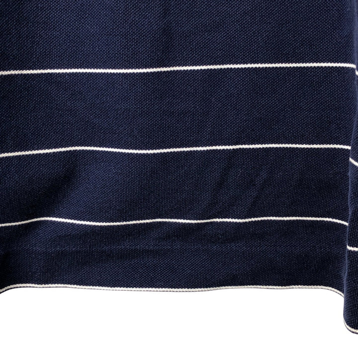 Ralph Lauren POLO GOLF Short Sleeve Striped Polo Shirt Men's XL Pima Cotton navy blue type Vintage Second Hand