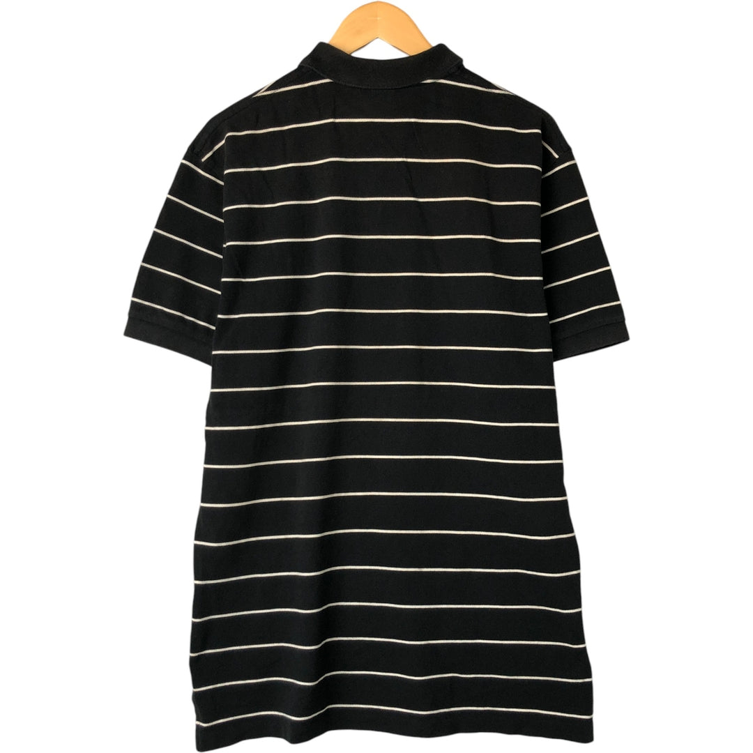 Ralph Lauren POLO by Ralph Lauren short sleeve striped polo shirt, men's XL size cotton black type Vintage Second Hand