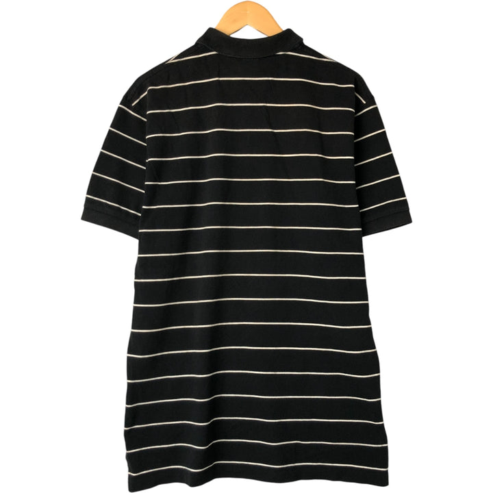Ralph Lauren POLO by Ralph Lauren short sleeve striped polo shirt, men's XL size cotton black type Vintage Second Hand