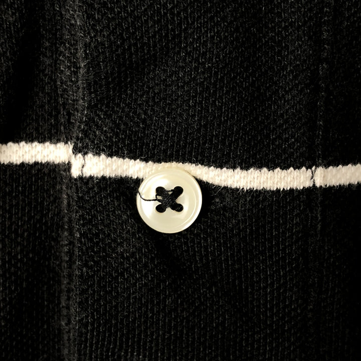 Ralph Lauren POLO by Ralph Lauren short sleeve striped polo shirt, men's XL size cotton black type Vintage Second Hand