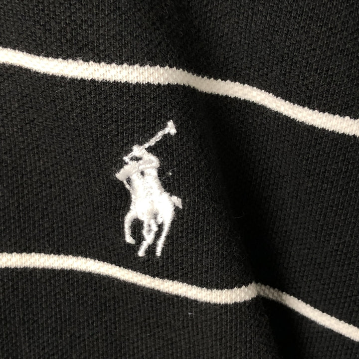 Ralph Lauren POLO by Ralph Lauren short sleeve striped polo shirt, men's XL size cotton black type Vintage Second Hand