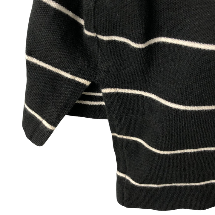 Ralph Lauren POLO by Ralph Lauren short sleeve striped polo shirt, men's XL size cotton black type Vintage Second Hand