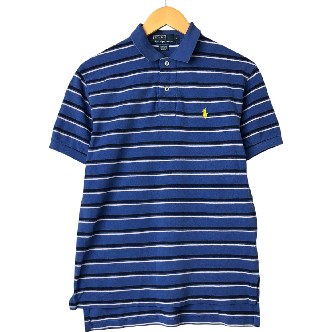 Ralph Lauren POLO by Ralph Lauren short sleeve striped polo shirt, size S for men cotton blue type Vintage Second Hand
