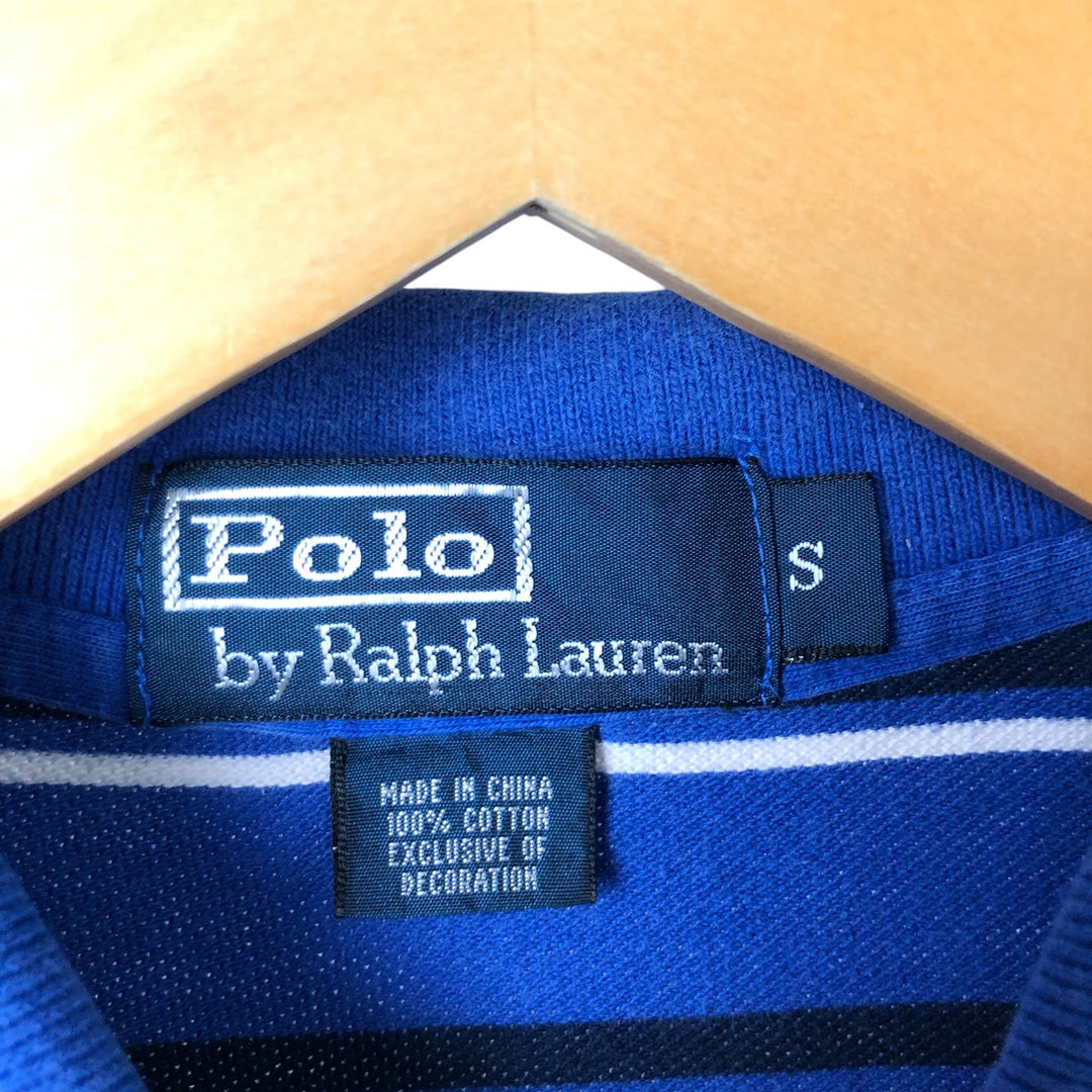 Ralph Lauren POLO by Ralph Lauren short sleeve striped polo shirt, size S for men cotton blue type Vintage Second Hand