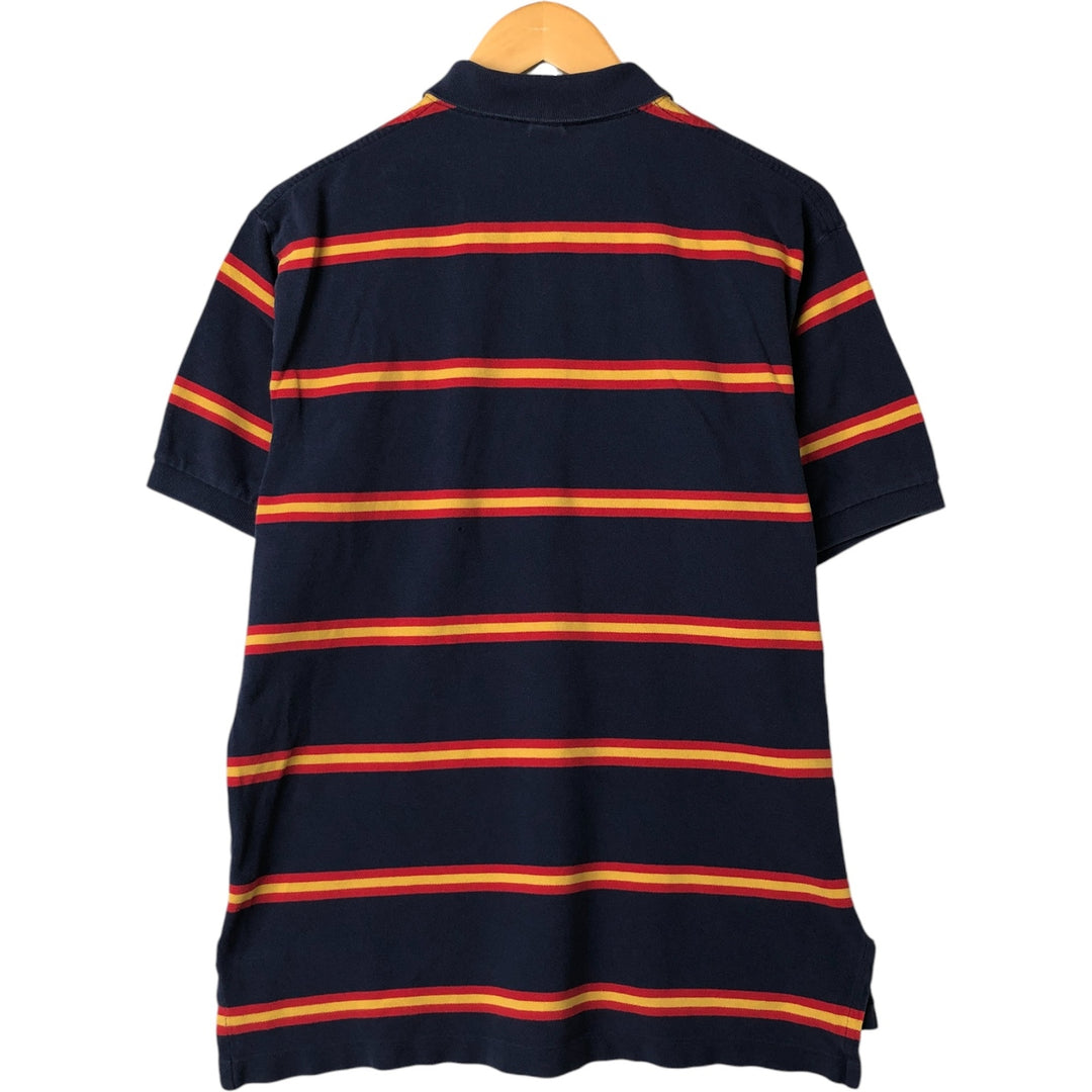 Ralph Lauren POLO by Ralph Lauren short sleeve striped polo shirt, men's size L cotton Navy blue Vintage Second Hand