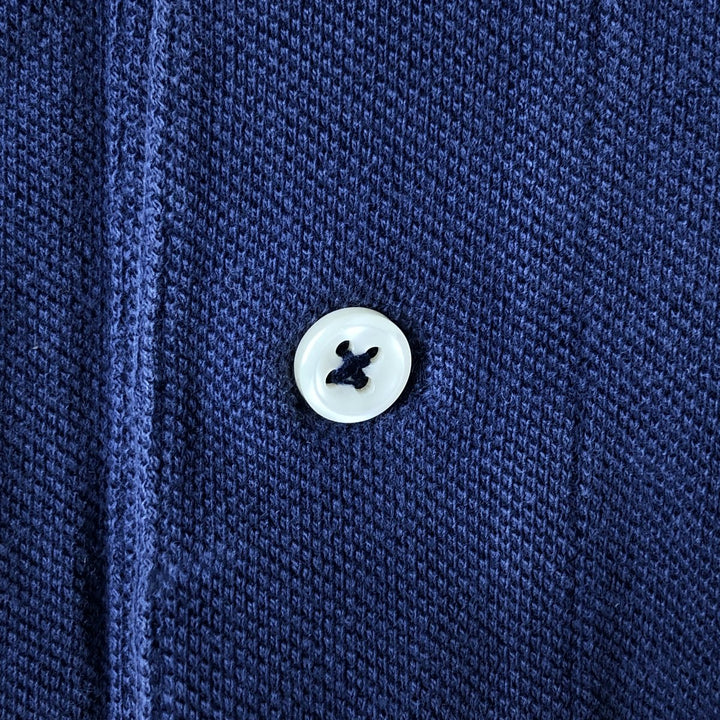 Ralph Lauren POLO by Ralph Lauren short sleeve striped polo shirt, men's size L cotton Navy blue Vintage Second Hand
