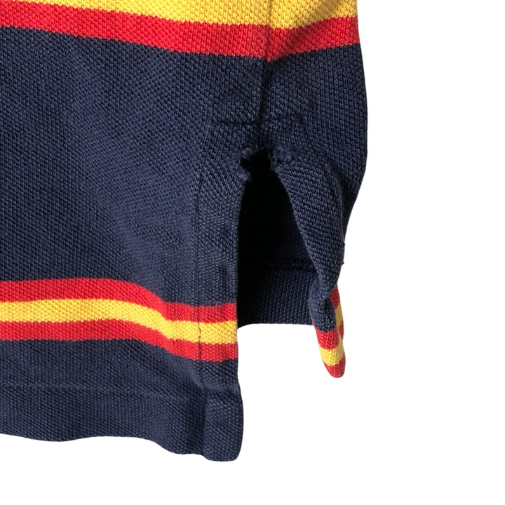 Ralph Lauren POLO by Ralph Lauren short sleeve striped polo shirt, men's size L cotton Navy blue Vintage Second Hand