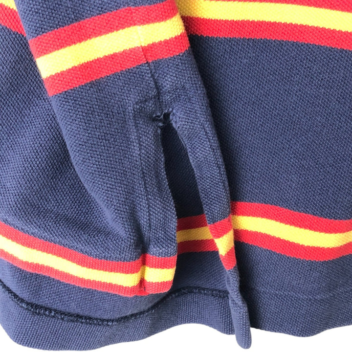 Ralph Lauren POLO by Ralph Lauren short sleeve striped polo shirt, men's size L cotton Navy blue Vintage Second Hand