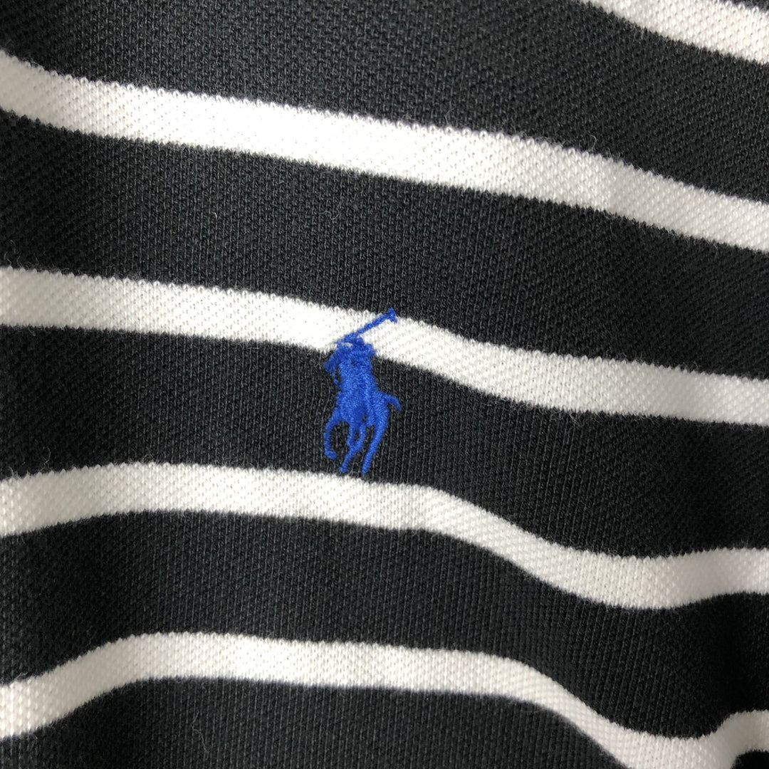 Ralph Lauren POLO by Ralph Lauren short sleeve striped polo shirt, men's size M cotton black type Vintage Second Hand