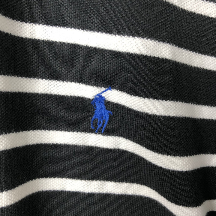 Ralph Lauren POLO by Ralph Lauren short sleeve striped polo shirt, men's size M cotton black type Vintage Second Hand