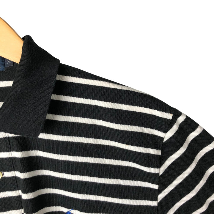 Ralph Lauren POLO by Ralph Lauren short sleeve striped polo shirt, men's size M cotton black type Vintage Second Hand