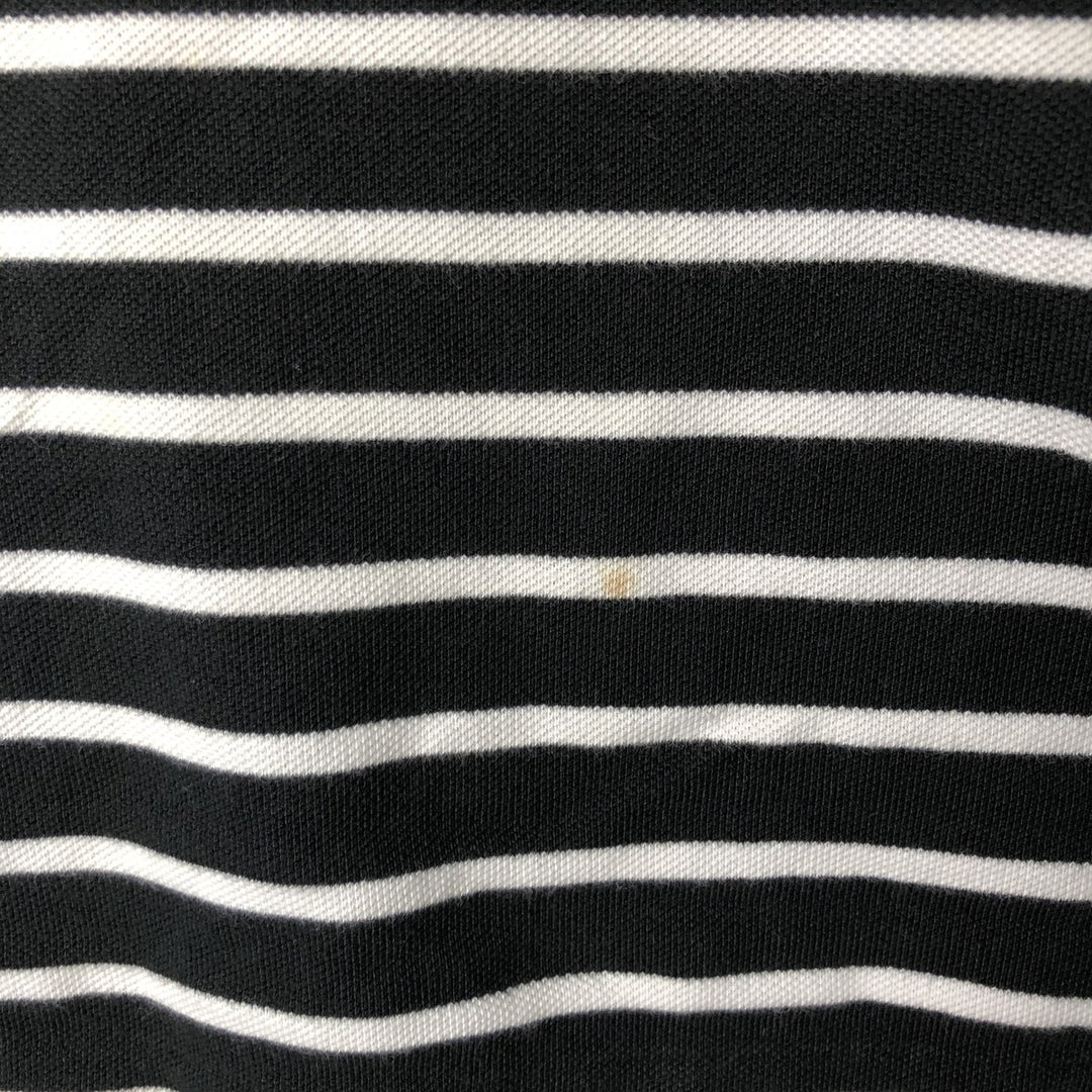 Ralph Lauren POLO by Ralph Lauren short sleeve striped polo shirt, men's size M cotton black type Vintage Second Hand