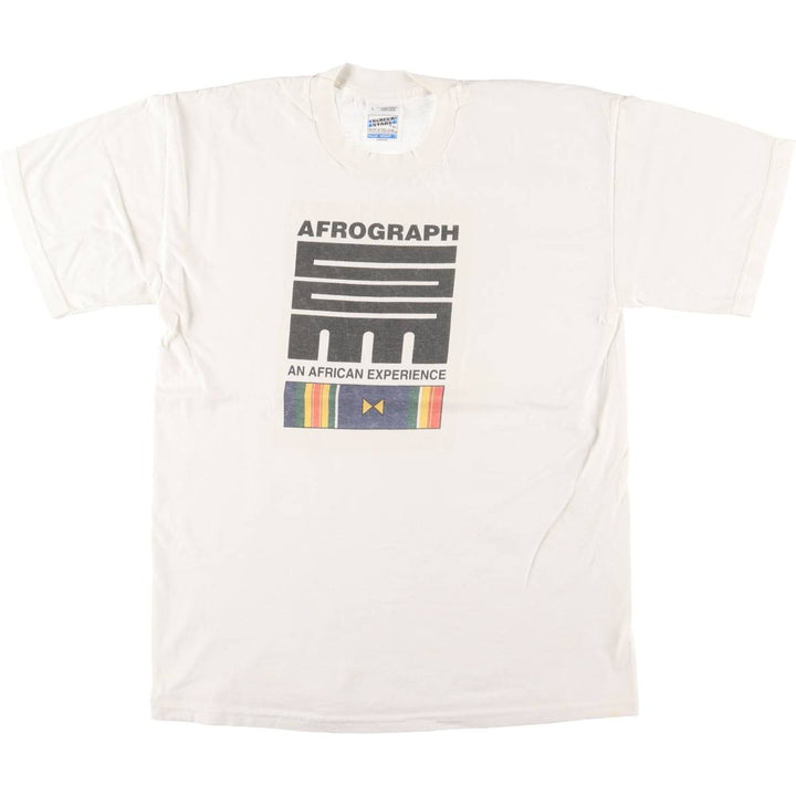 90'S SCREEN STARS Flag Pattern Print T-Shirt Men's Size L Vintage cotton white type Vintage Second Hand