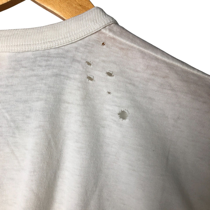Vintage 70s-80'S Hanes BEEFY-T printed T-shirt, men's XL size cotton white type Vintage Second Hand