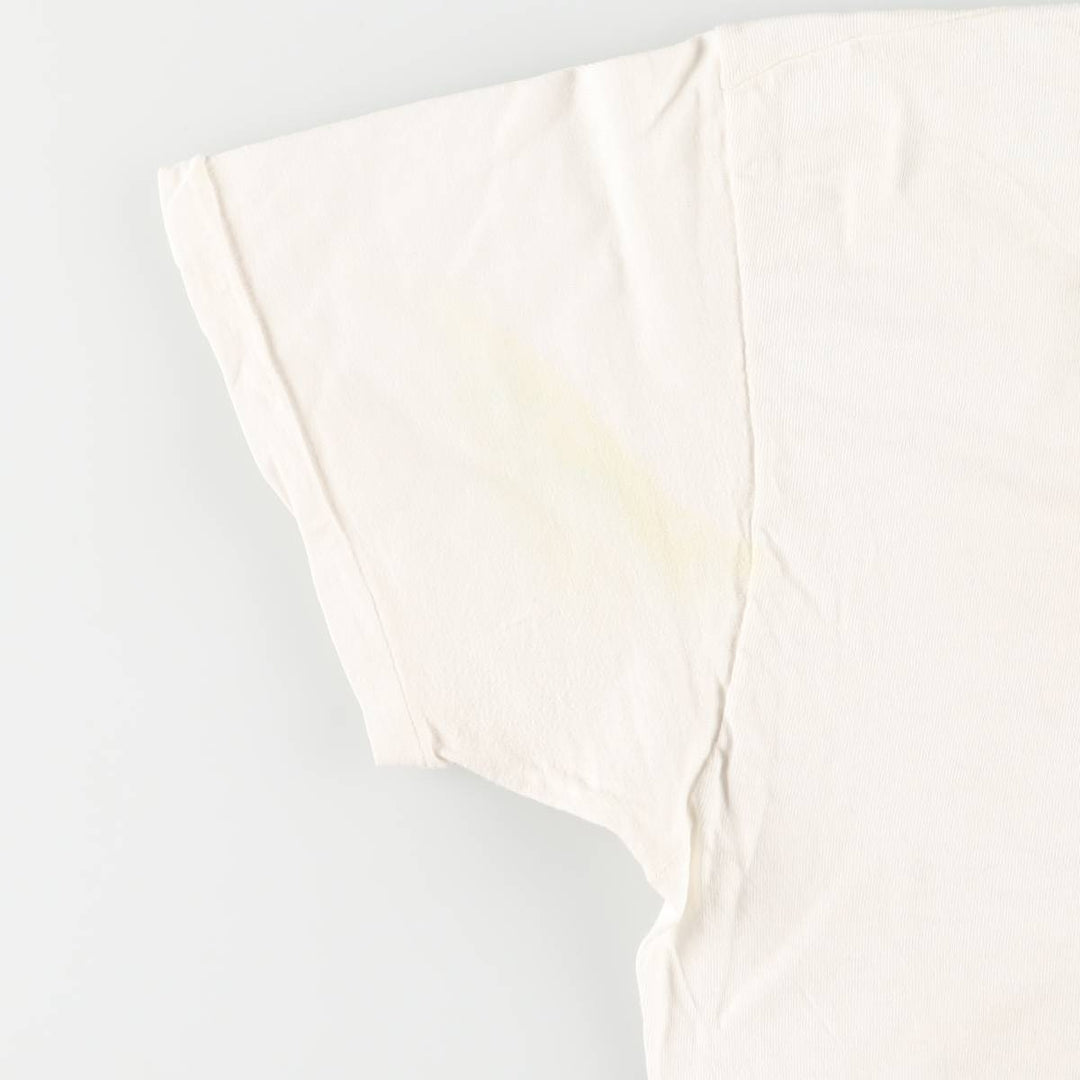 Vintage 70s-80'S Hanes BEEFY-T printed T-shirt, men's XL size cotton white type Vintage Second Hand