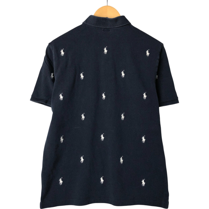 Ralph Lauren POLO RALPH LAUREN CLASSIC FIT short sleeve polo shirt, men's size M unclear navy blue type Vintage Second Hand