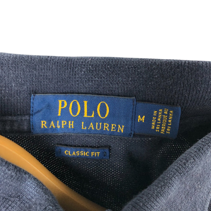 Ralph Lauren POLO RALPH LAUREN CLASSIC FIT short sleeve polo shirt, men's size M unclear navy blue type Vintage Second Hand